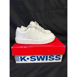 K SWISS CLASSIC 2000 VN WHITE/WHITE  LEATHER INFANT TODDLER BABYS SHOE Sz 9C